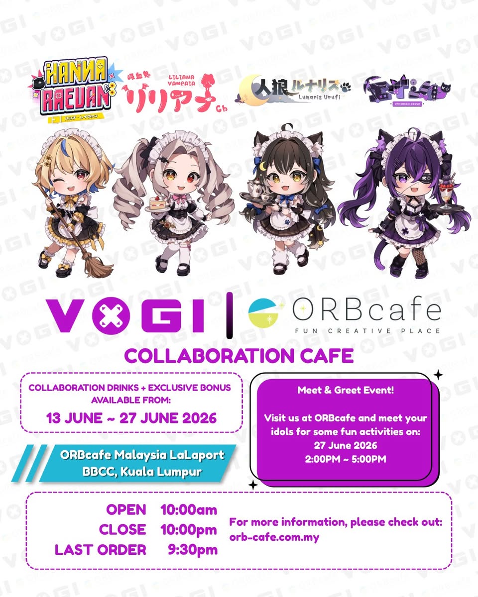 VOGI x ORBcafe collaboration poster at LaLaport BBCC June 2026