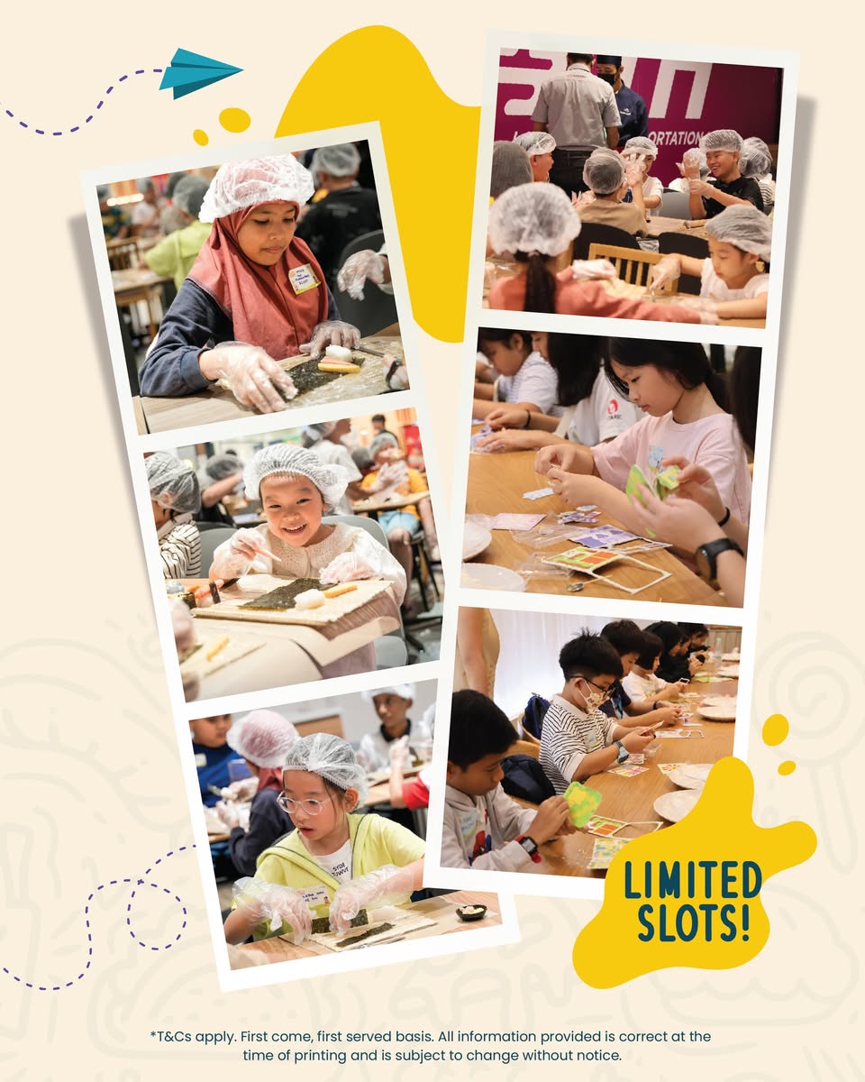 A group of young participants showcasing their creations at the workshop.