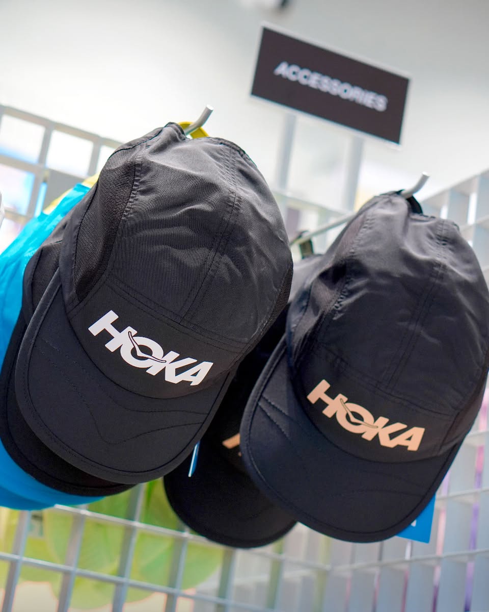 Running shoes display at Rev Runnr