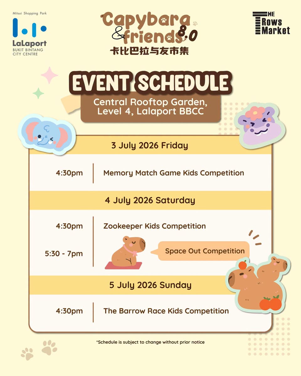 Competition schedule for Capybara and Friends 8.0