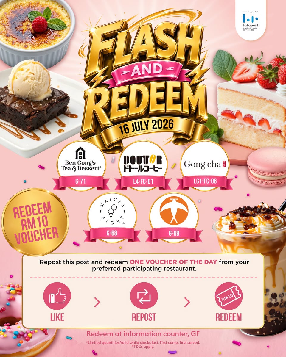 Flash and Redeem participating stores on 16 July 2026