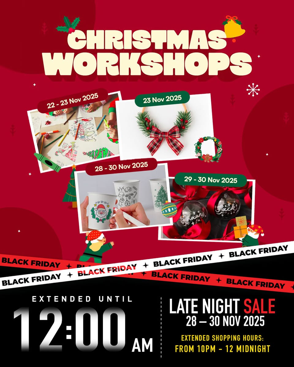 Festive scene at LaLaport's Black Friday Rooftop Bazaar.