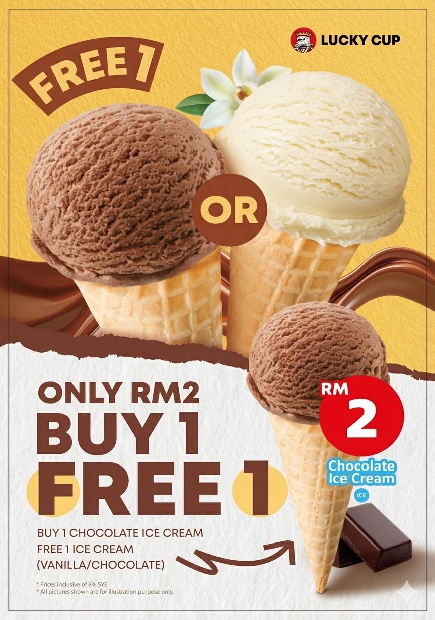 Lucky Cup Buy 1 Get 1 Free ice cream promotion at LaLaport BBCC