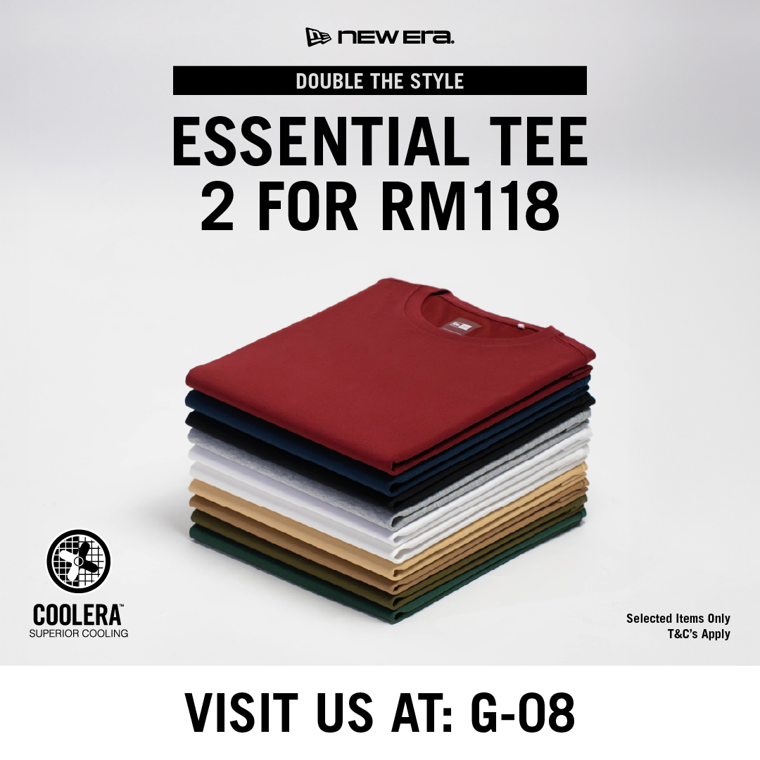 A showcase of New Era Essential Tees in various colors