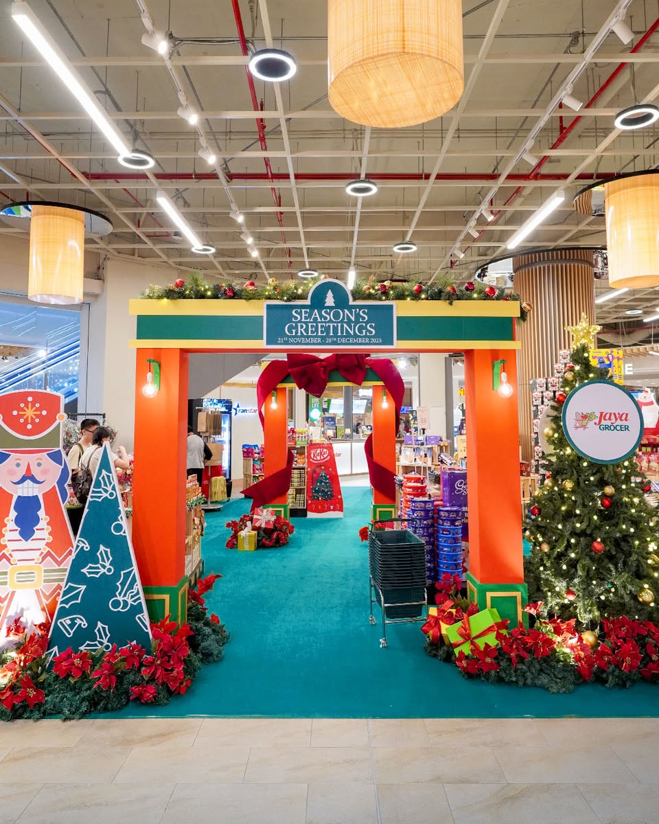 Festive decorations and products at Jaya Grocer Christmas Fair
