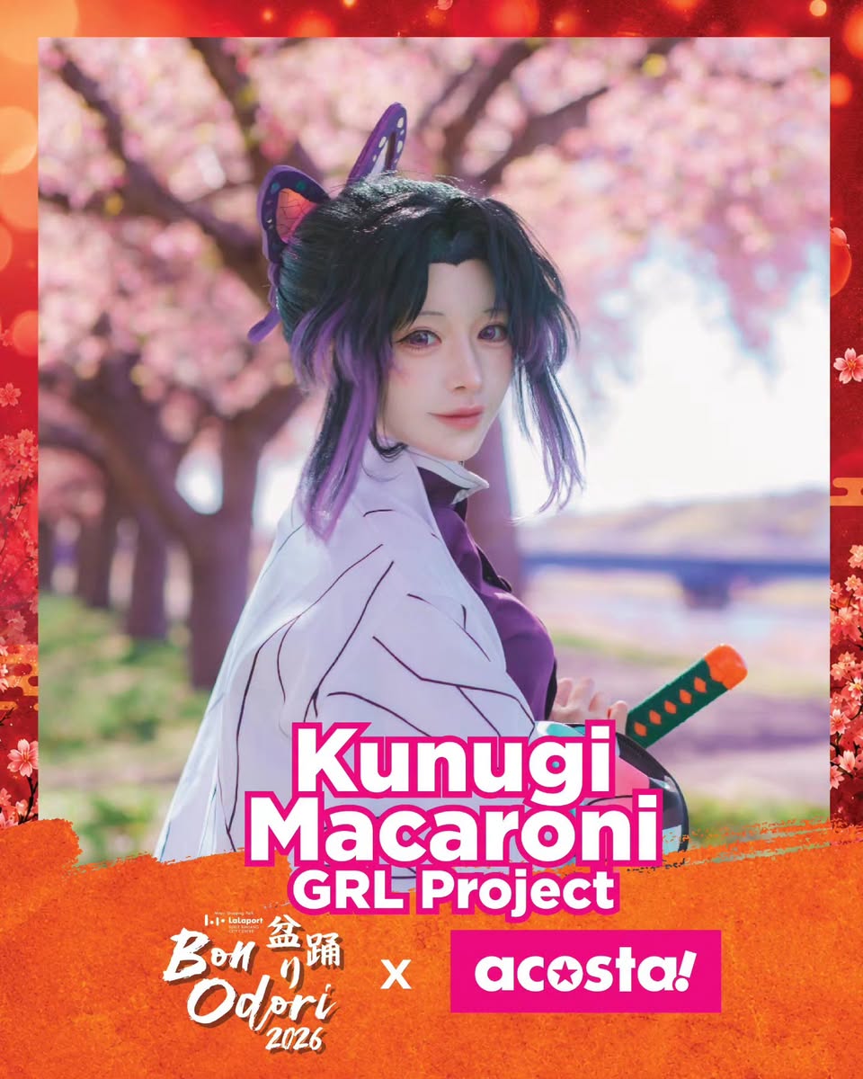 Kunugi Macaroni GRL Project cosplay performer for Bon Odori 2026 at LaLaport BBCC