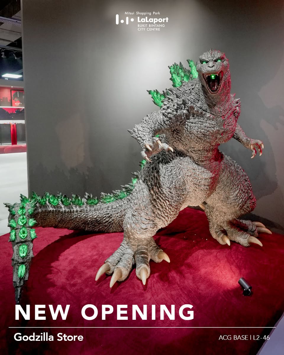 Exclusive Godzilla collectibles on display