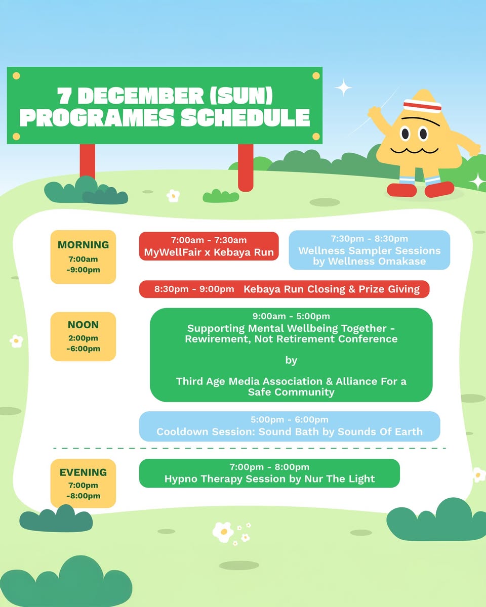 A vibrant scene from MyWellFair 2025 festival, showcasing diverse attendees and activities