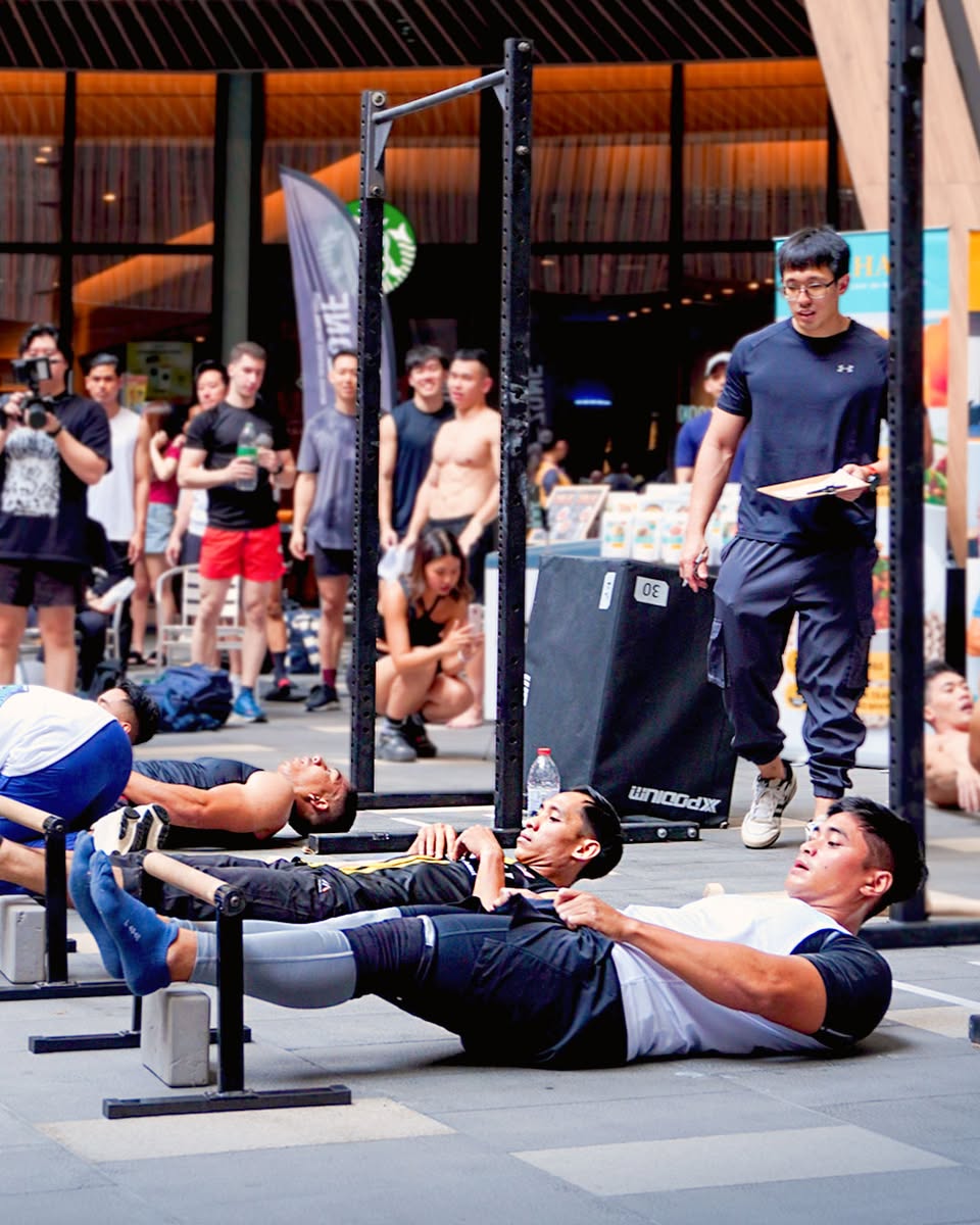 An athlete deep in concentration during the intense 100 Seconds Challenge