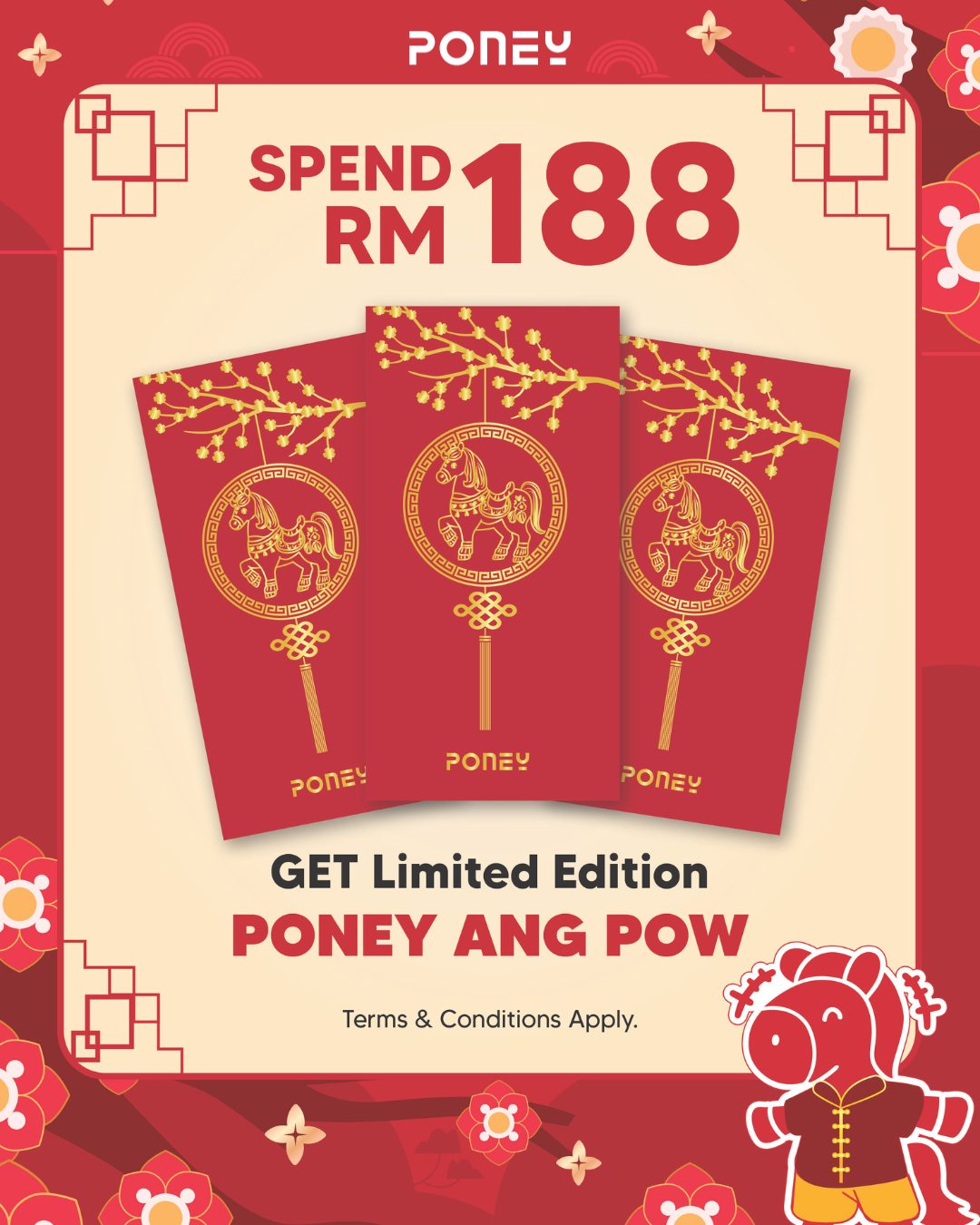 PONEY Chinese New Year festive promotion and limited-edition Angpao