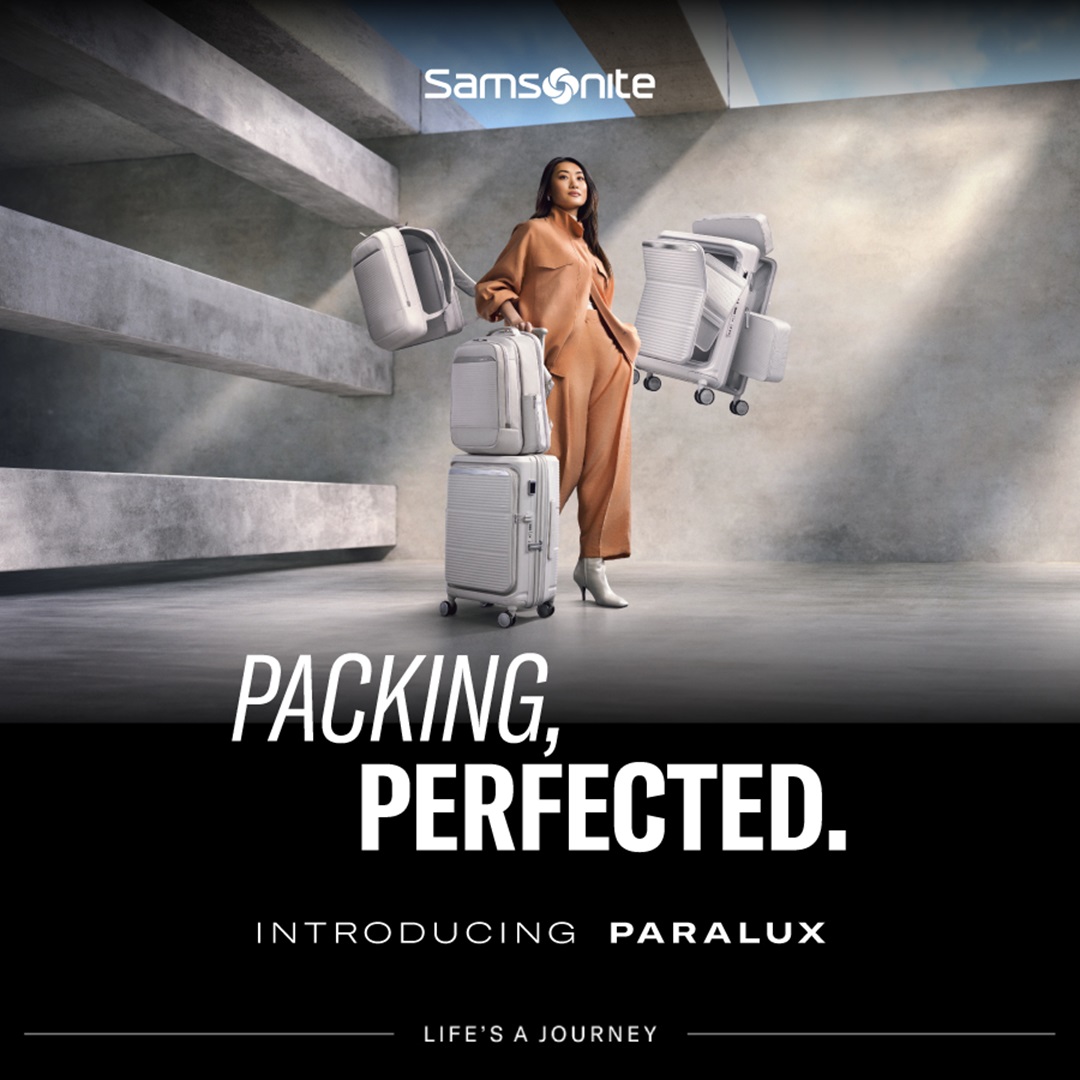 Samsonite Paralux suitcase, highlighting its modern design and features.