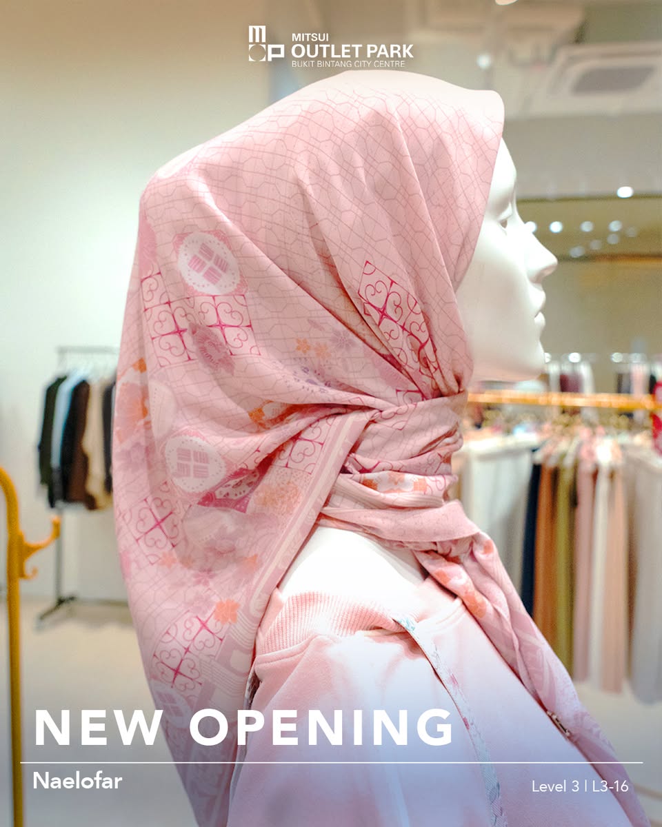 Naelofar store entrance with prominent branding and decor