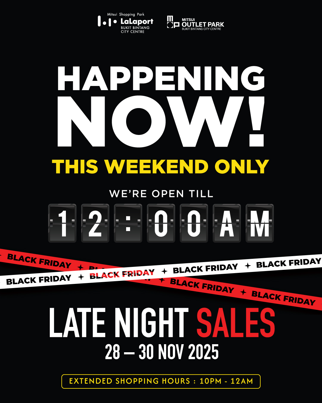 LaLaport BBCC Black Friday Late Night Sale promotional banner