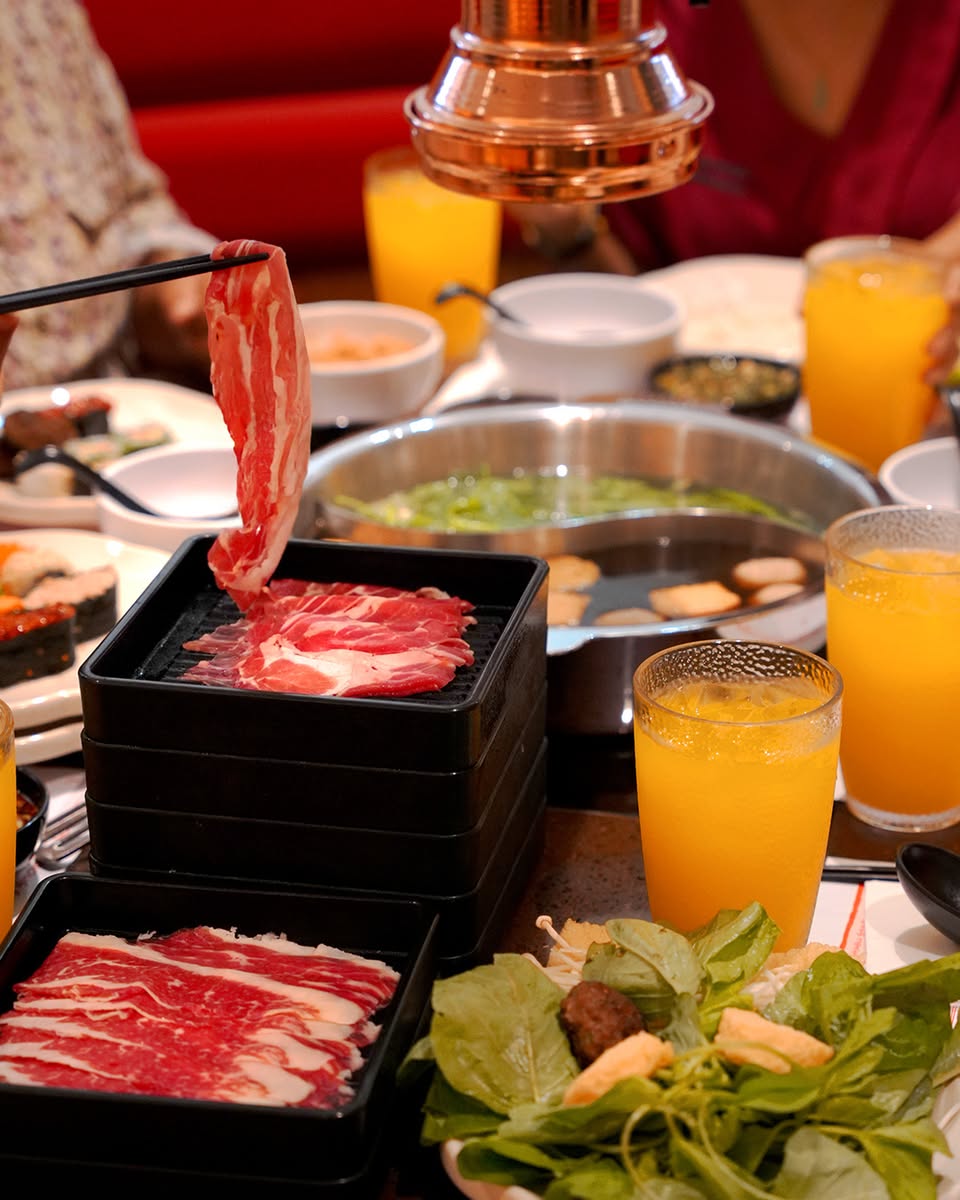 A selection of fresh ingredients at Suki-Ya