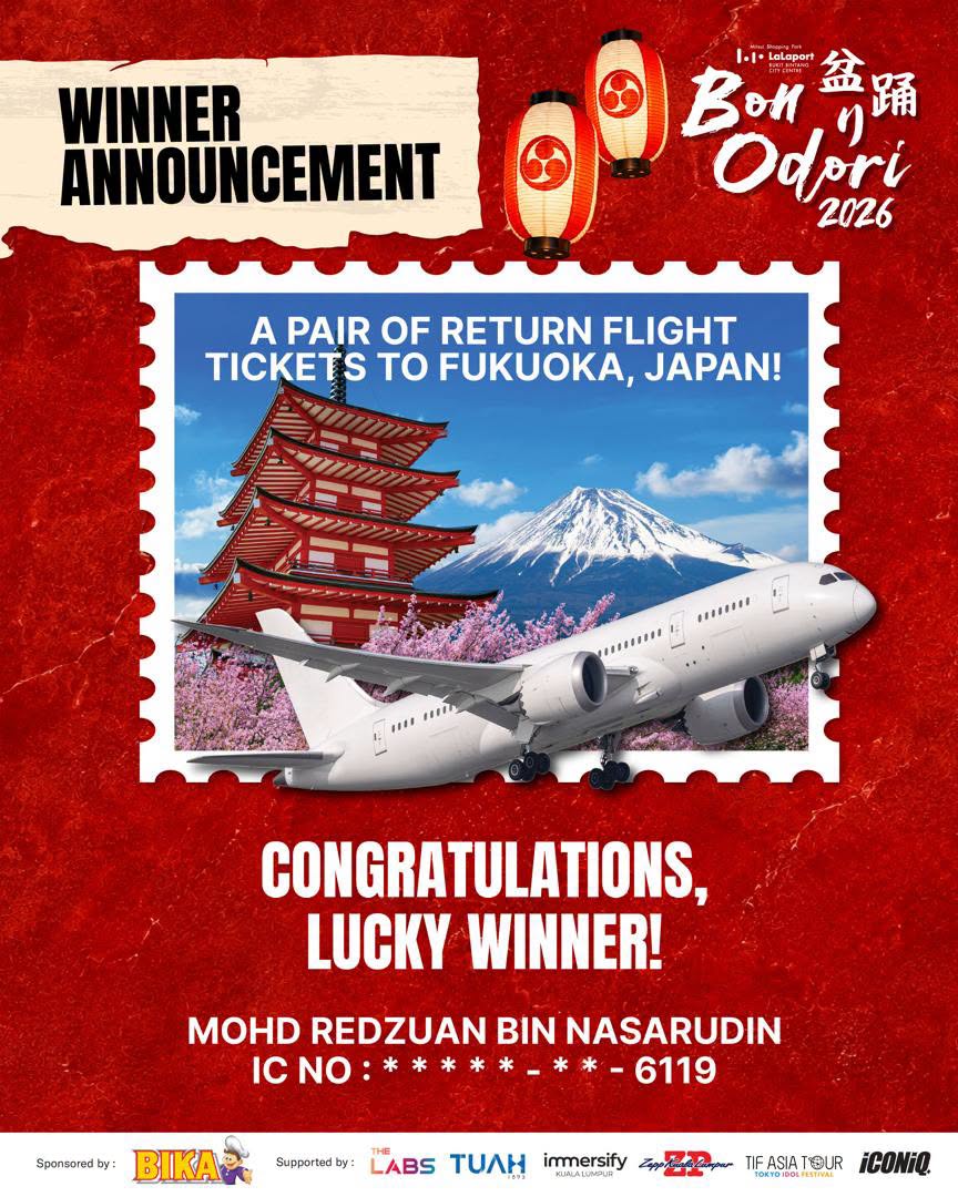 LaLaport Bon Odori 2026 lucky draw winner announcement