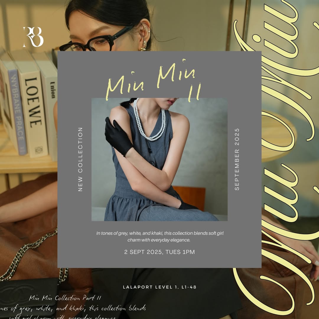 A sophisticated look from the Miu Miu Collection II, emphasizing minimalist colors.