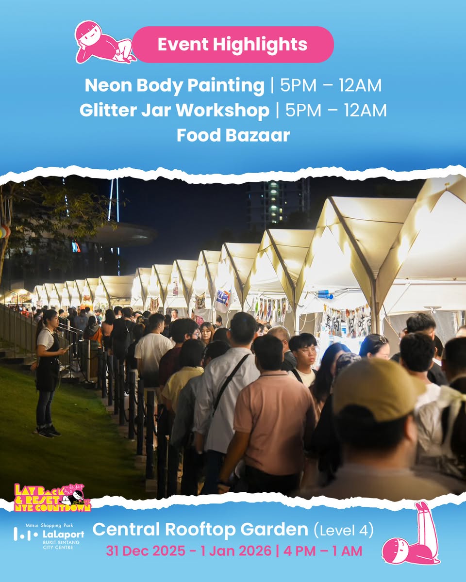 Vibrant rooftop celebration with city skyline at LaLaport BBCC