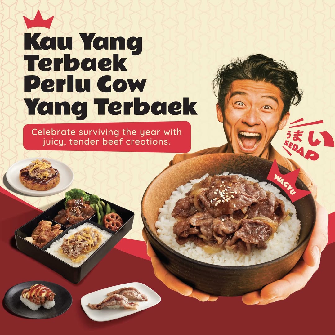 A delicious premium beef dish, likely 'Cow yang Terbaek', served at Sushi King.