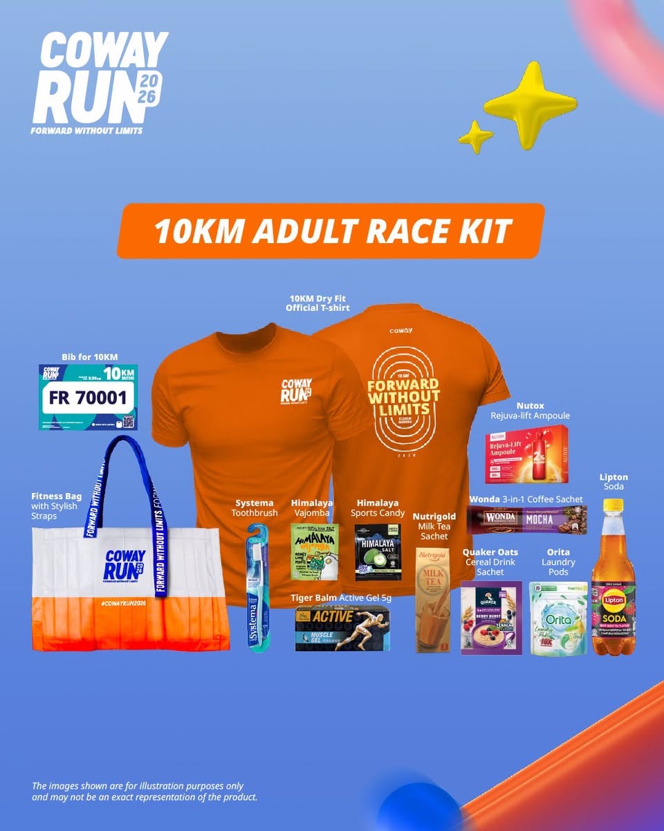 Coway Run 2026 10KM Adult Race Kit contents