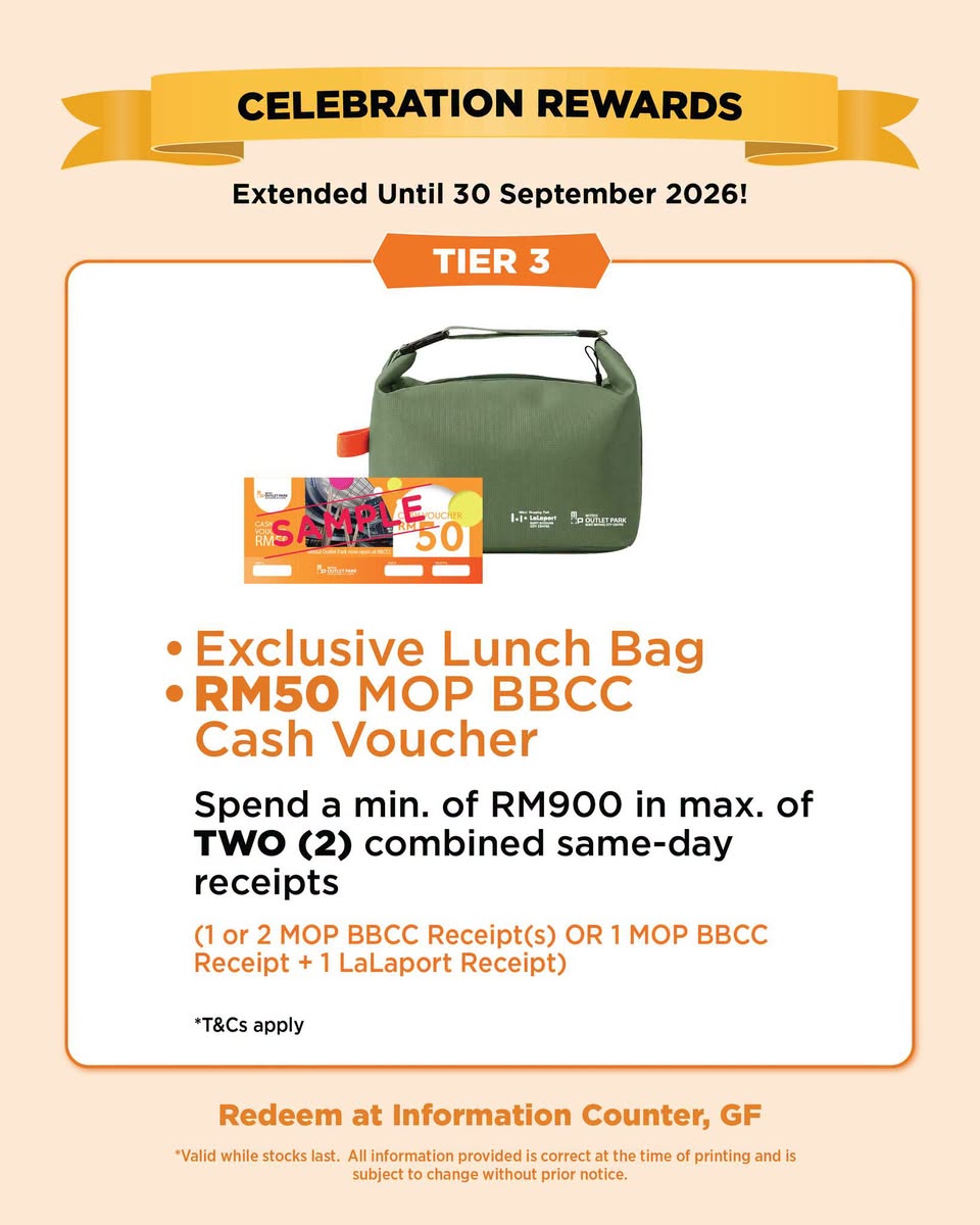 MOP BBCC tier 3 reward with RM50 cash voucher