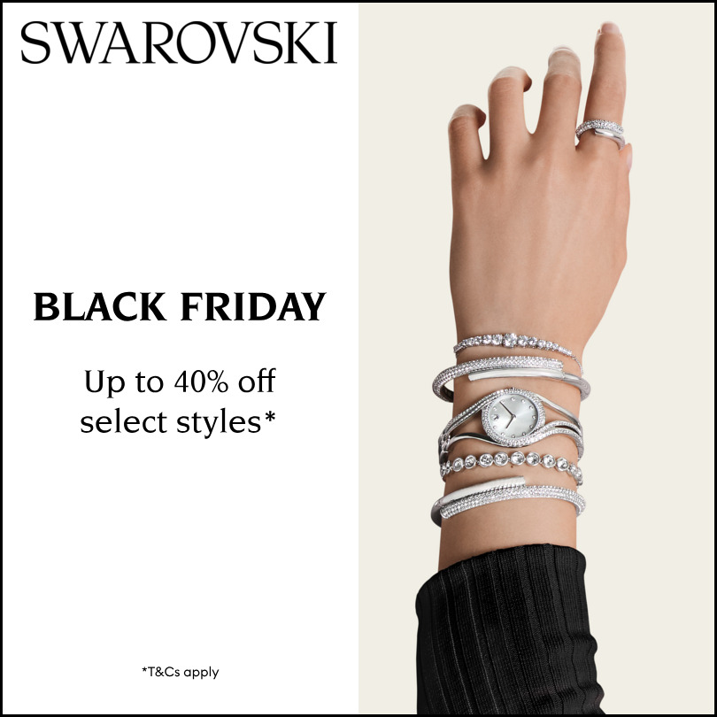 Swarovski crystal jewelry on display