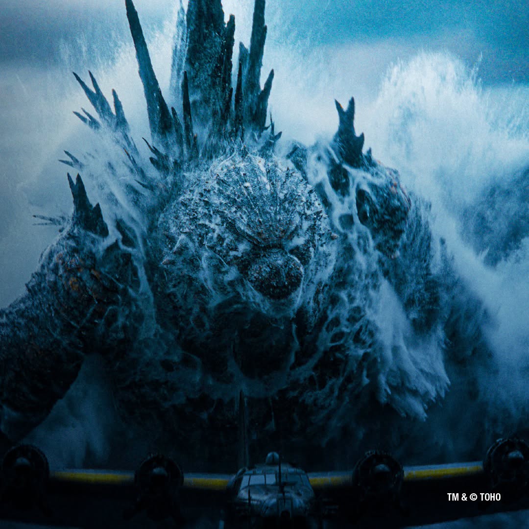 Godzilla emerging from water promotional artwork