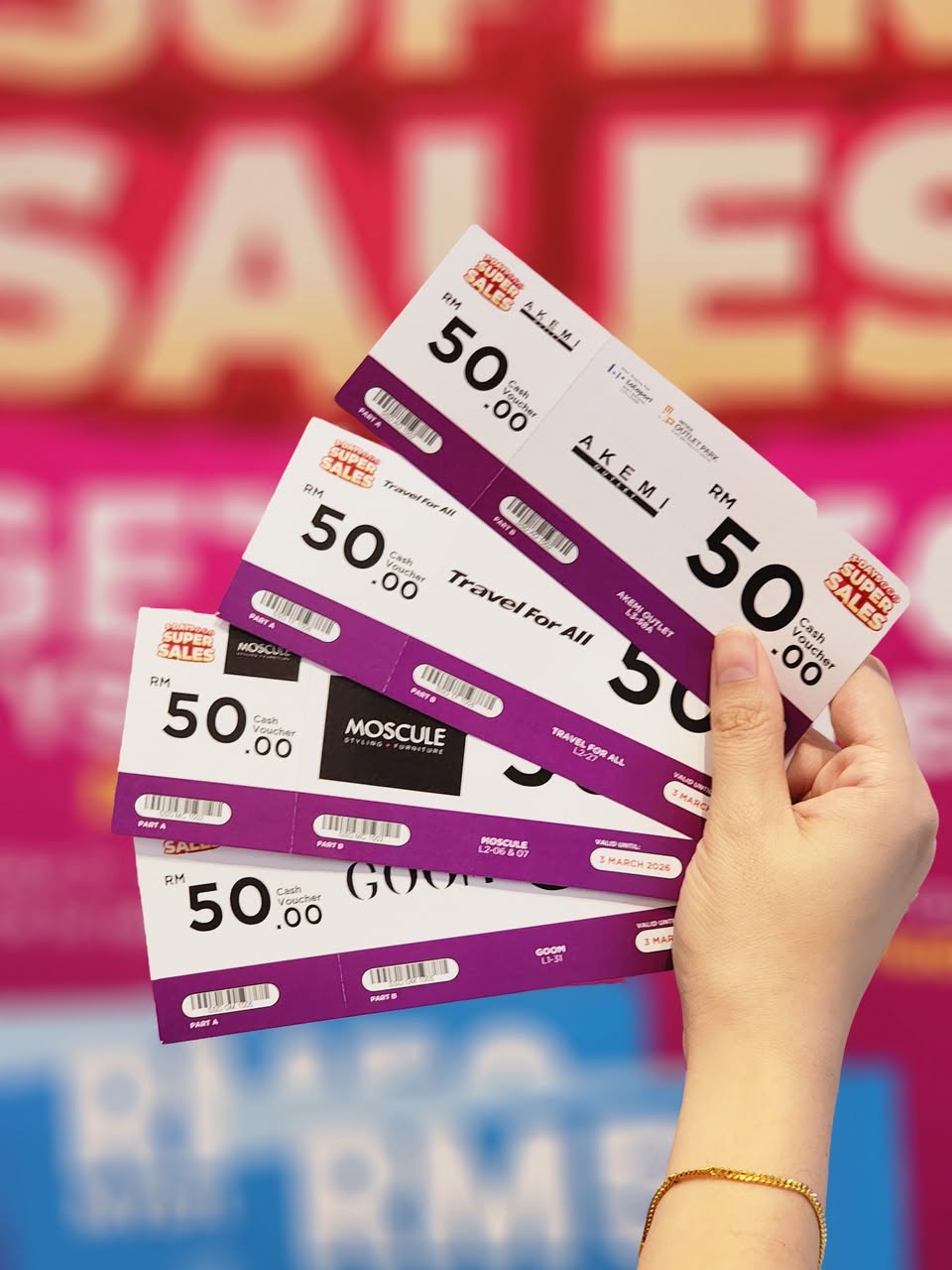 Shoppers participating in the Sticker Rally