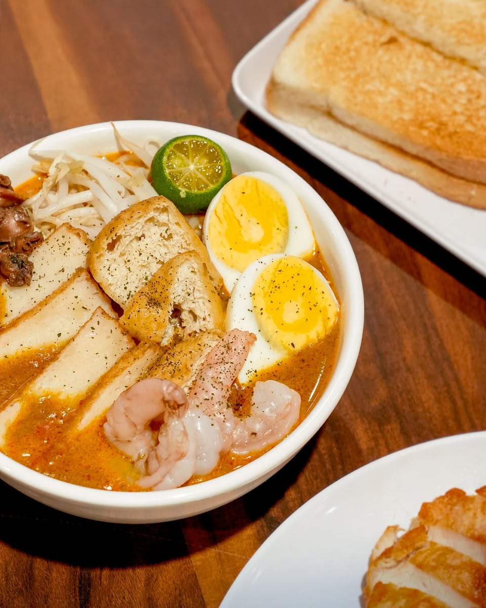 Freshly prepared crisp kaya toast with butter
